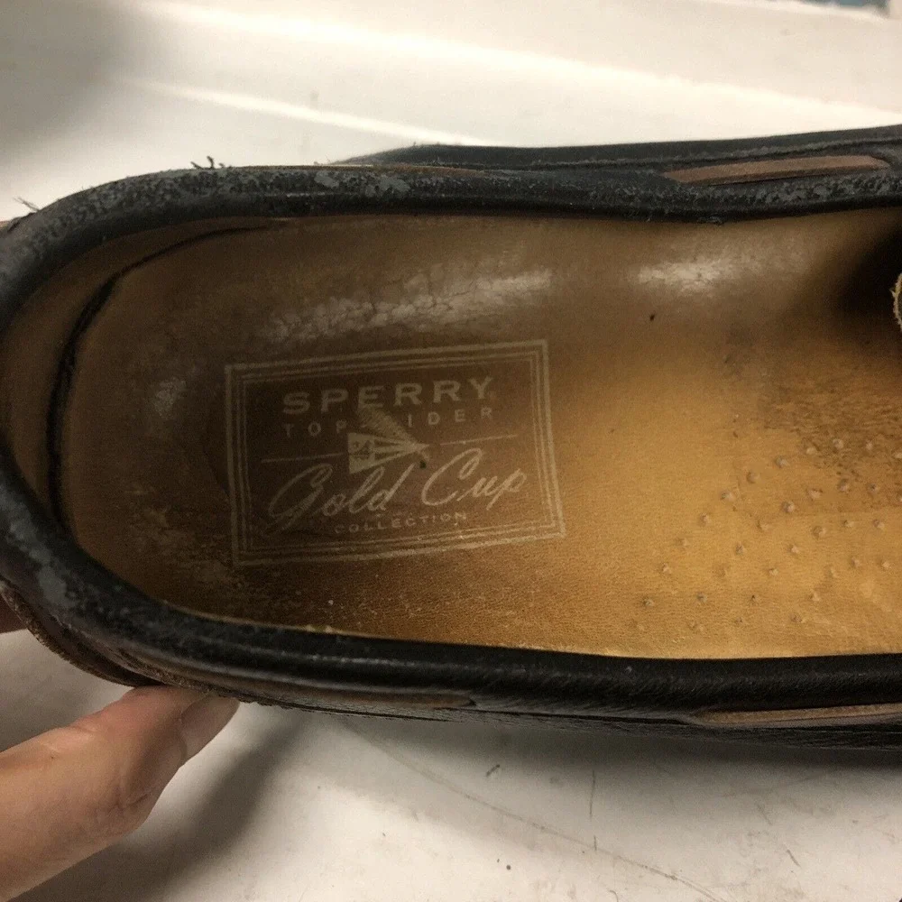 Mens SPERRY GOLD CUP Top Sider BROWN LEATHER Driving‎ LOAFER Shoes Sz 13
